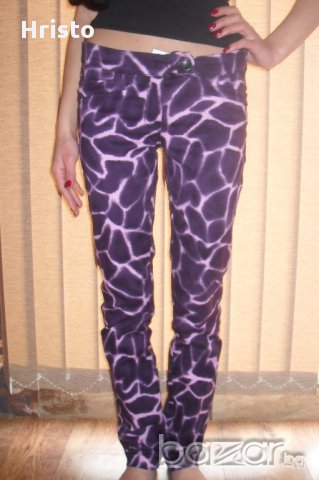 Стилен панталон в лилово размер С, снимка 4 - Панталони - 8754166
