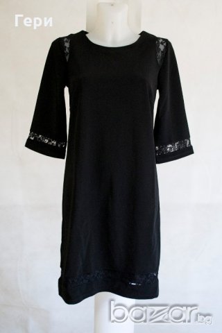 Черна рокля с дантела марка by Hellene, снимка 2 - Рокли - 18214167