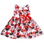 коледна детска рокля Мини Маус Minnie Mouse с голяма червена пандела нови, снимка 3