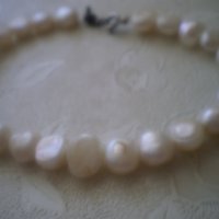  Гривна - естествени перли, закопчалка Аg 925, снимка 2 - Гривни - 25699355