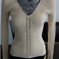 Дамска блуза с дълъг ръкав, фино плетиво, бежова Некст 12 +, снимка 1 - Блузи с дълъг ръкав и пуловери - 17976252