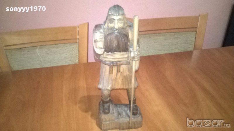 Дърворезба-човек с торба-35/13/10см-внос швеицария, снимка 1