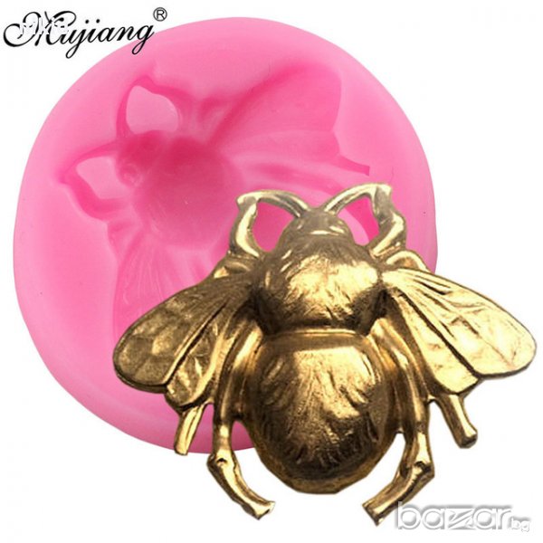 Пчела муха силиконов молд калъп форма украса декорация торта глина шоколад, снимка 1