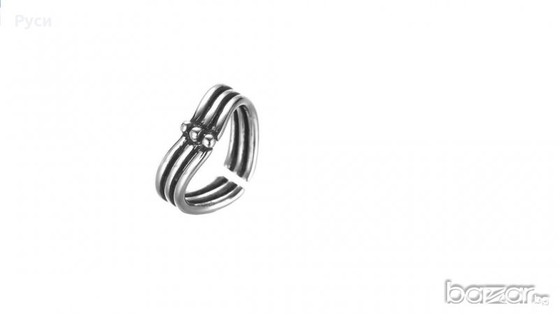 Сребърен пръстен извити ивици, снимка 1