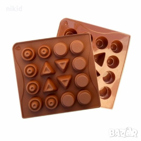 Триъгълни и кръгли дълбоки форми силиконов молд за шоколадови бонбони гипс желе лед хапки и др., снимка 1