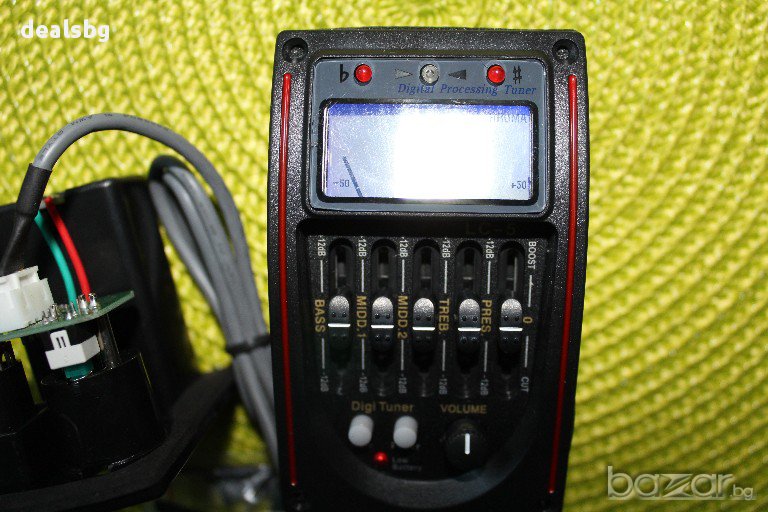 Професионална активна електроника пиезо адаптер за китара с вграден тунер , LC-5, EQ-7545R преамп, снимка 1