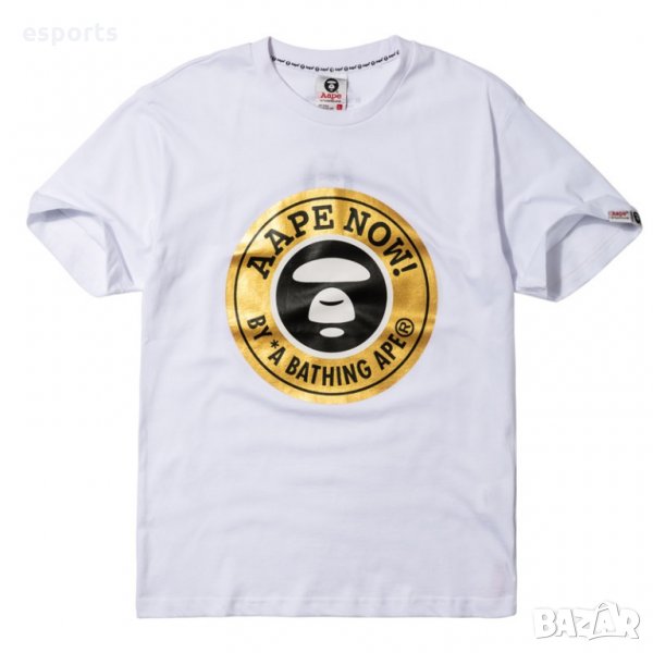 Тениска AAPE Now White Gold Foil бяла by A Bathing Ape (BAPE), снимка 1