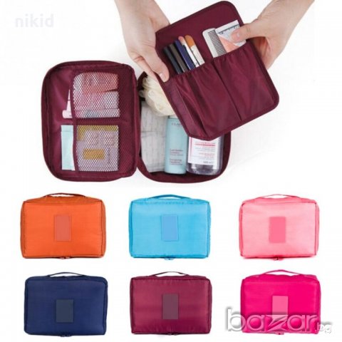  пътна чанта органайзер за пътуване козметичка за козметика няколко разделения компак