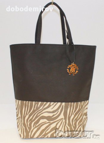 Нова дамска чанта ROBERTO CAVALLI Dark brown Tiger Print оригинал, снимка 11 - Чанти - 14734686