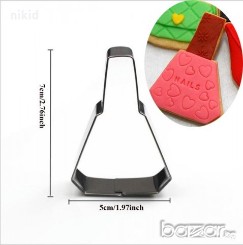 Шишенце лак метална форма резец украса бисквитки фондан пита тесто