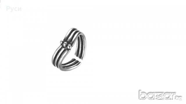 Сребърен пръстен извити ивици, снимка 1 - Пръстени - 19831925