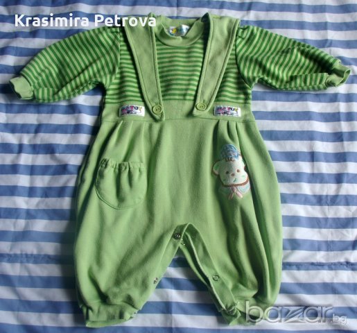 Бебешки зелено гащеризонче, снимка 1 - Бебешки гащеризони - 19355451