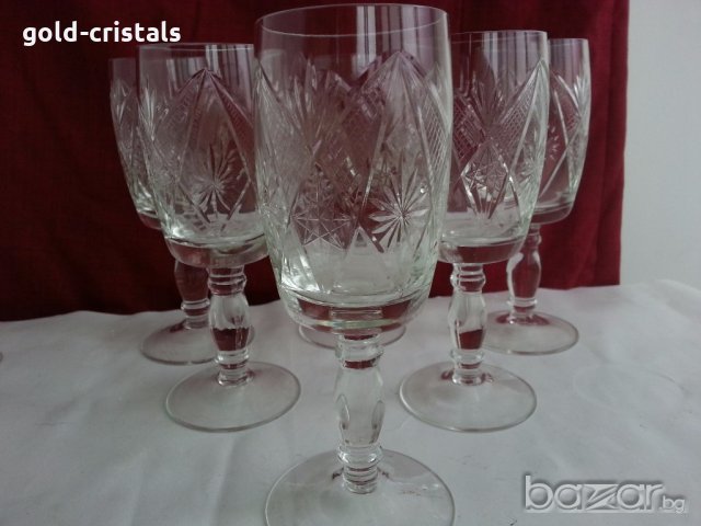 кристални чаши за вино , снимка 1 - Антикварни и старинни предмети - 20064069