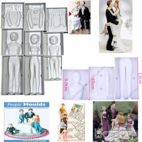 Мъж човешка фигура тяло пластмасови части за направа от фондан тесто