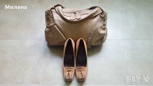  Италианска кожена чанта Minelli с подарък по избор на ТОП цена, снимка 1