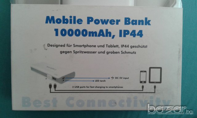 Logilink Mobile Power Bank 10000mAh, IP44 мобилно зарядно за таблети и смартфони, снимка 9 - Външни батерии - 17801698