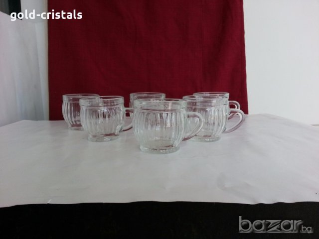 Руски стъклени чашки  халбички, снимка 3 - Антикварни и старинни предмети - 19197655