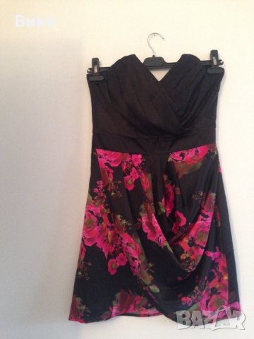 Черна рокля на цветя, снимка 2 - Рокли - 22775391