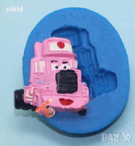 Малка анимационна кола тир локомотив силиконов молд форма декорация торта фондан шоколад