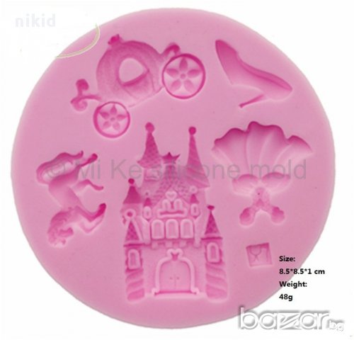 пепеляшка силиконов молд форма дворец тиква кон каляска обувка рокля украса торта фондан мъфини и др, снимка 3 - Форми - 13525848