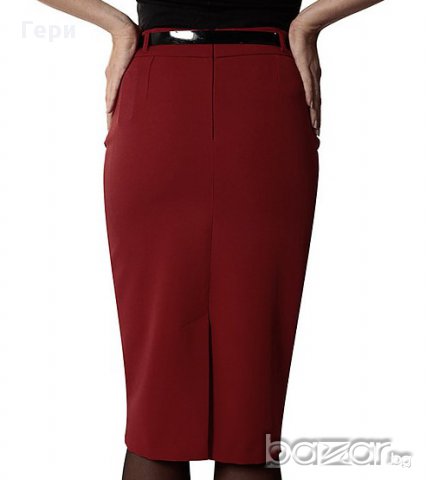 Вталена пола цвят бордо марка Vivi Boutique, снимка 2 - Поли - 18047454