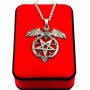 Метален медальон с ланец от медицинска стомана 1, снимка 1 - Колиета, медальони, синджири - 16345541