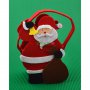 Коледна торбичка във формата на Дядо Коледа с чувал. Изработена от филц. , снимка 1 - Коледни подаръци - 16203250