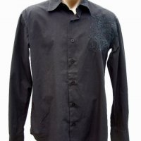 RG 512 ® мъжка риза с бродерия черна Размер M, снимка 1 - Ризи - 23435636