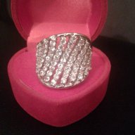  Уникален  сребърен пръстен с бял циркон, снимка 2 - Пръстени - 16244267