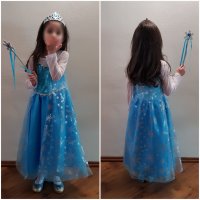 Детски рокли на Елза и Ана от "Замръзналото кралство" с подарък жезъл , снимка 7 - Детски рокли и поли - 21690273