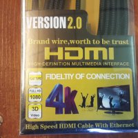HDMI кабел 2м. , снимка 3 - Кабели и адаптери - 23904169