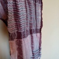 Дам.шал-/памук+полиестер/,цвят-св.розово+бордо+сиво. Закупен от Италия., снимка 5 - Шалове - 22962377