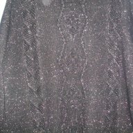 Чeрен кашмирен пуловер тип туника с ламена нишка, снимка 3 - Блузи с дълъг ръкав и пуловери - 16397905