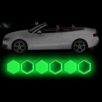 Защитни капачки тапи зелени светещи за гайките на джантата на колата протектори на болтовете 17 19 м