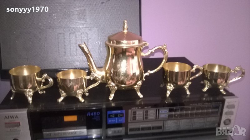 ретро колекция-метален сервиз в цвят злато-внос швеицария, снимка 1