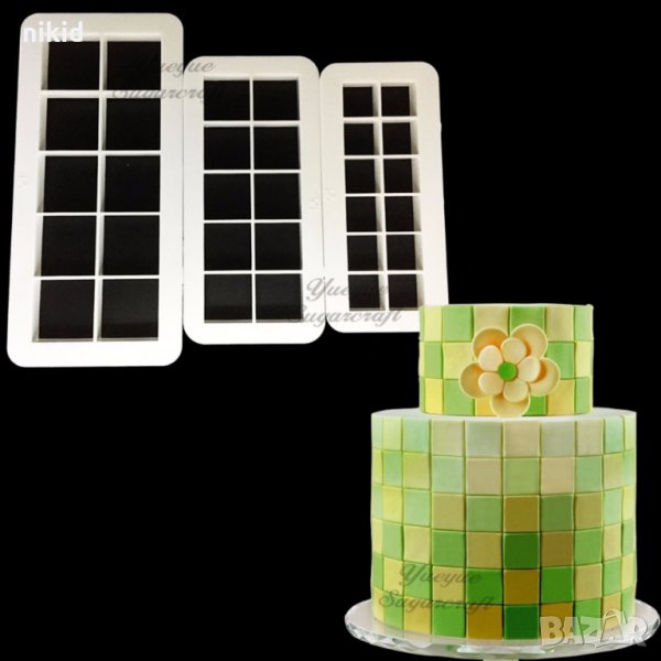 3 бр големи Квадрат квадрати minecraft пластмасови резци форми декорация и украса торта резец форма, снимка 1