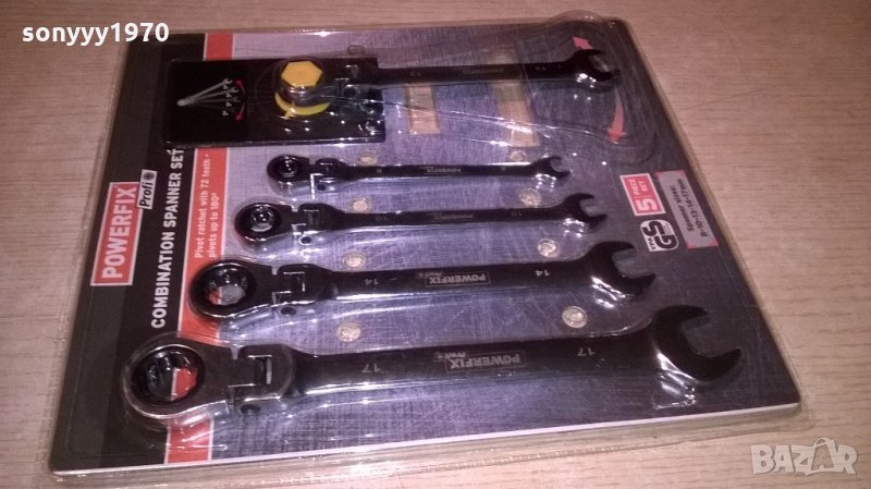 ПОРЪЧАНИ-powerfix profi-germany-немски ключове с тресчотки 5бр, снимка 1