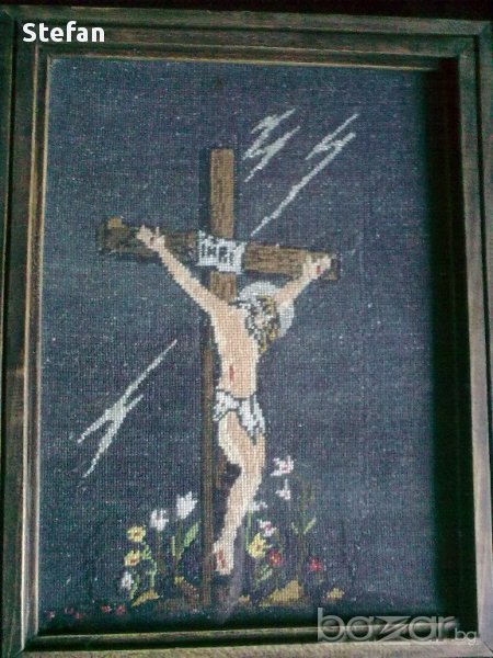 Исус на кръста - /гоблен/, снимка 1