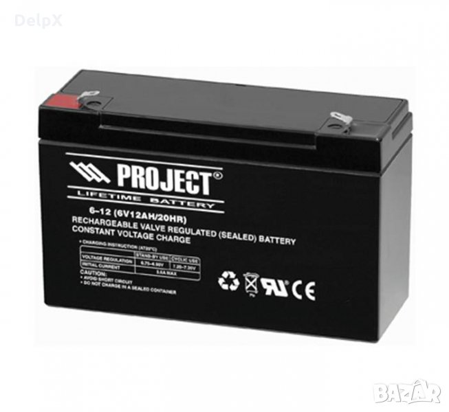 Акумулаторна оловна батерия PROJECT 6V 12AH 151х50х100mm, снимка 1