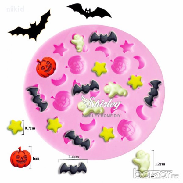 мини Halloween хелоуин силиконов молд форма за украса декорация торта фондан шоколад сладки и др, снимка 1