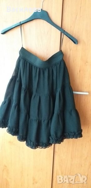 Черна копринена ученическа пола, снимка 1