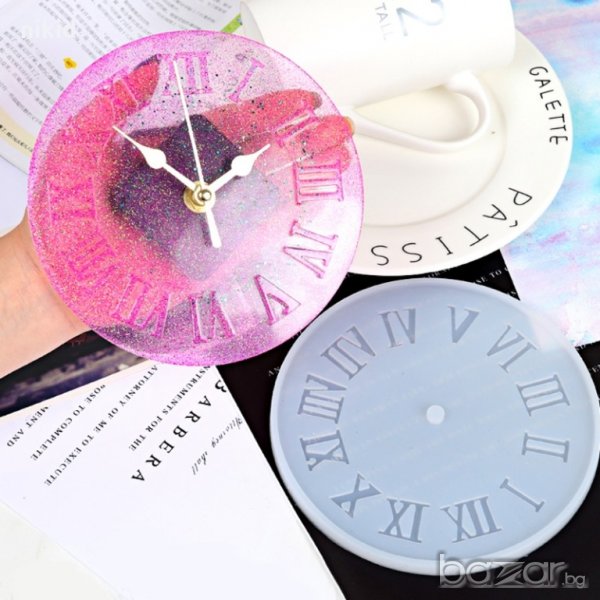 часовник циферблат римски числа основа силиконов молд форма фондан декорация торта изработка калъп, снимка 1