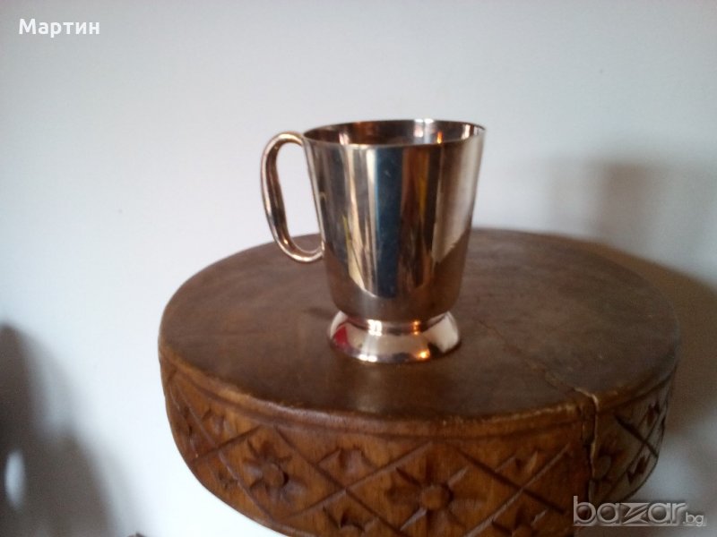 Посребрена масивна стара - Халба ( 777890) , снимка 1