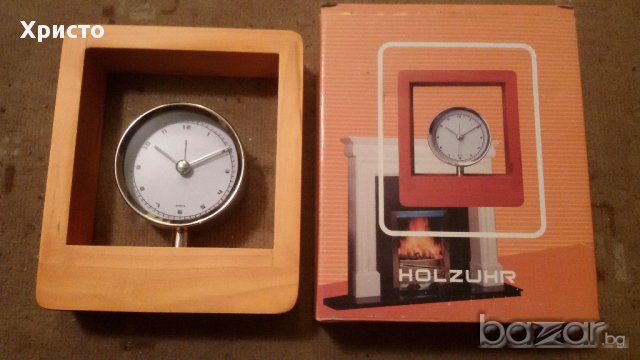 часовник за бюро луксозен дървен с будилник, Германия Бремен уникат, снимка 1 - Други - 16888395