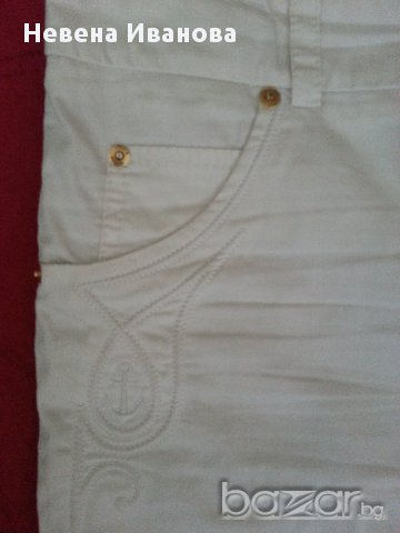 Дамски летен бял панталон - спортно елегантен памучен размер М, снимка 4 - Панталони - 15126289