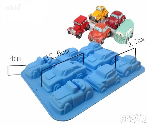 8 големи коли кола автомобил дълбок силиконов молд калъп за гипс сапун свещ