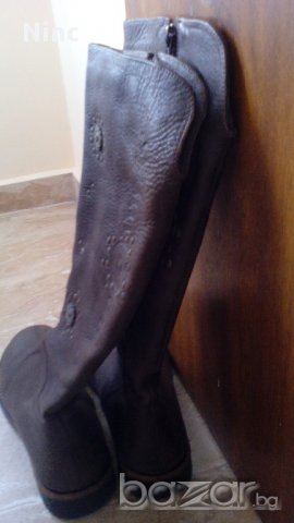 Дамски ботуши тъмно кафеви с капси №36, снимка 5 - Дамски ботуши - 12415502
