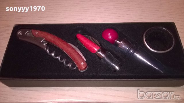 Нов комплект за вино в кутия с размер 24/9/3см, снимка 11 - Антикварни и старинни предмети - 16445979