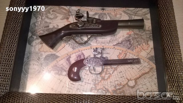 ретро/колекция-картина с пищови 50х40х7см-с стъкло и за стена, снимка 7 - Антикварни и старинни предмети - 17092855