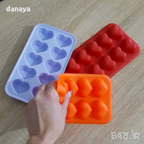 Форми за лед сърца 10 гнезда форма за лед, снимка 2 - Форми - 24146658